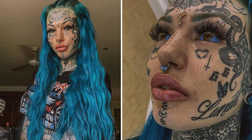 Meitene no Austrālijas, kuras ķermeni rotā 150 tetovējumi