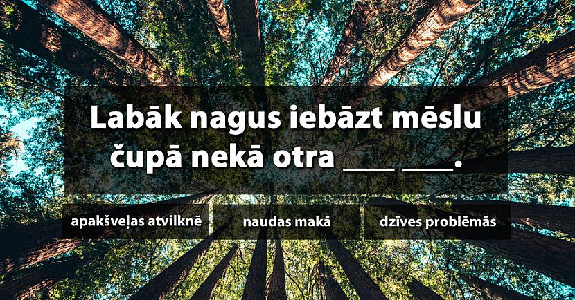 Tests: Vai vari ievietot trūkstošos vārdus latviešu sakāmvārdos?
