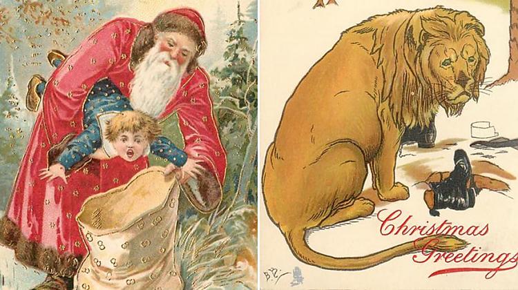 Neparastas Ziemassvētku apsveikuma kartītes no 19. gadsimta