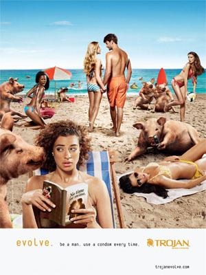 Trojan Condoms Pig Beach Autors: magenta 160 kreatīvas un uzmanību cienīgas reklāmas no visas pas