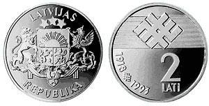 Latvijas Bankas monēta  2 lati Autors: smogs Latvijas nauda