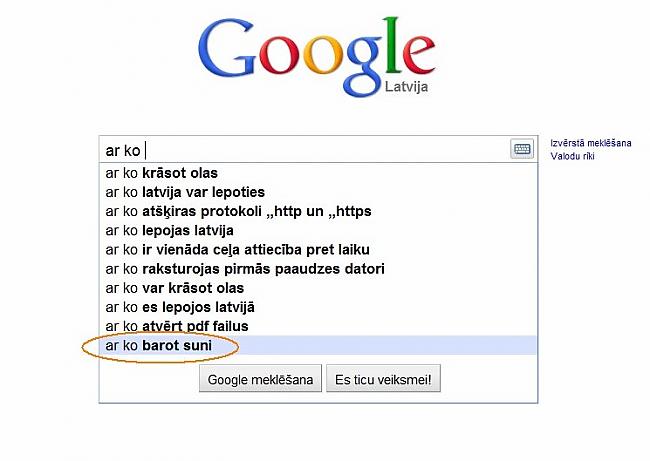  Autors: Moonwalker Ko latvietis meklē Google?