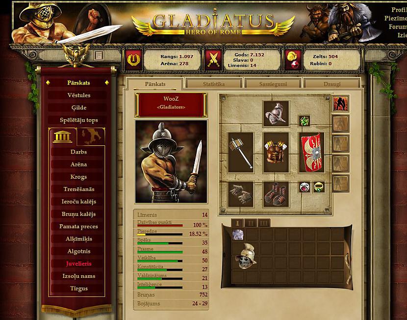 Gladiatus arī laba spēlīte... Autors: WooZ Browsera spēles