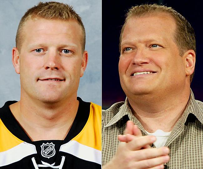 Tim Thomas un Drew Carey Autors: King Ring Hokejistu un aktieru vienādības.