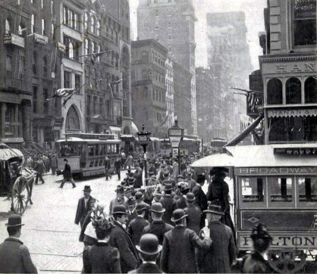 Lower Broadway 1899 daudz... Autors: Strikis New York