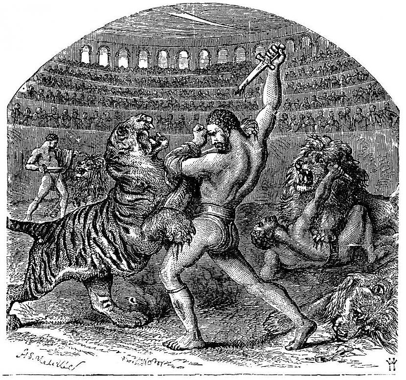 Visbiežāk arēnā notika cīņas... Autors: LasPlagas Romas gladiatori