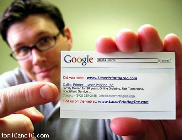 Google meklētāja vizītkarte... Autors: NOKAR 10 oriģionālas vizītkartes...