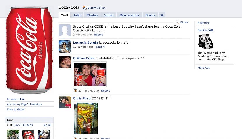 Popularākie brendi ir Coca... Autors: LVRIX Fakti Par Facebook