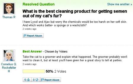 Kurš tīrīšanas līdzeklis ir... Autors: exploited Stulbākie Yahoo Answers jautājumi.