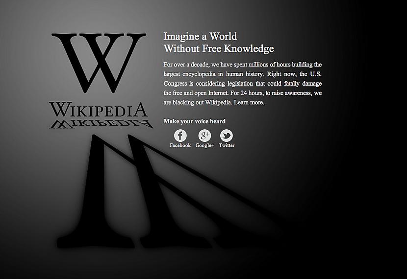 Wikipedia blackout Autors: Douce SOPA/PIPA protests [18 janvāris]