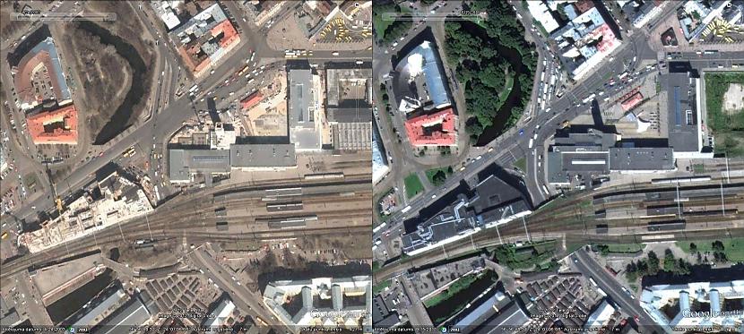 Rīgas centrālā dzelzceļa... Autors: SinagogenBombardiren Rīga pirms 12 gadiem un tagad, satelīta fotouzņēmumos