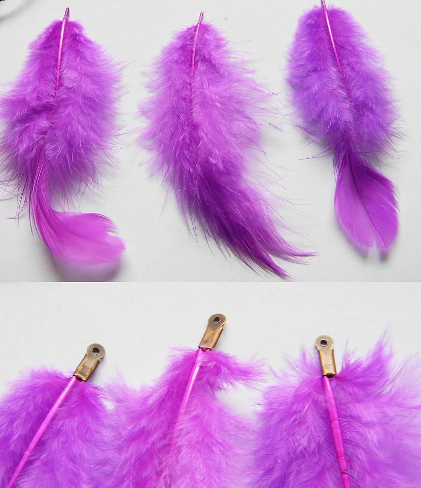 Izvēlamies kā stāvēs spalvas... Autors: smieklinjsh Kā uztaisīt sapņu ķērāju auskarus? DIY!