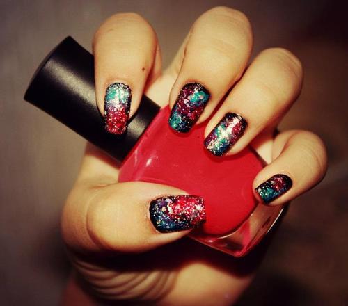  Autors: cookieholic Galaxy nails. c: