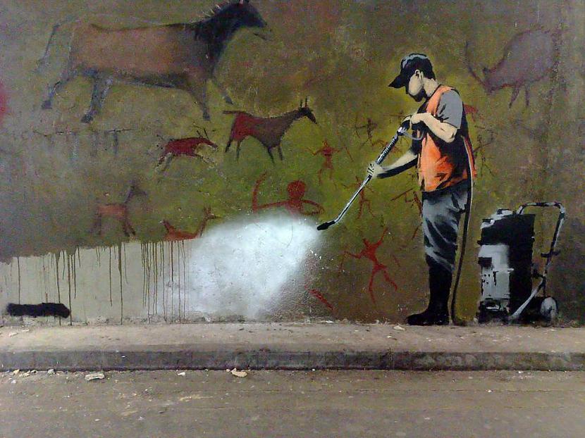  Autors: ZiggaZagga Banksy - slavenākais stencil-grafitists