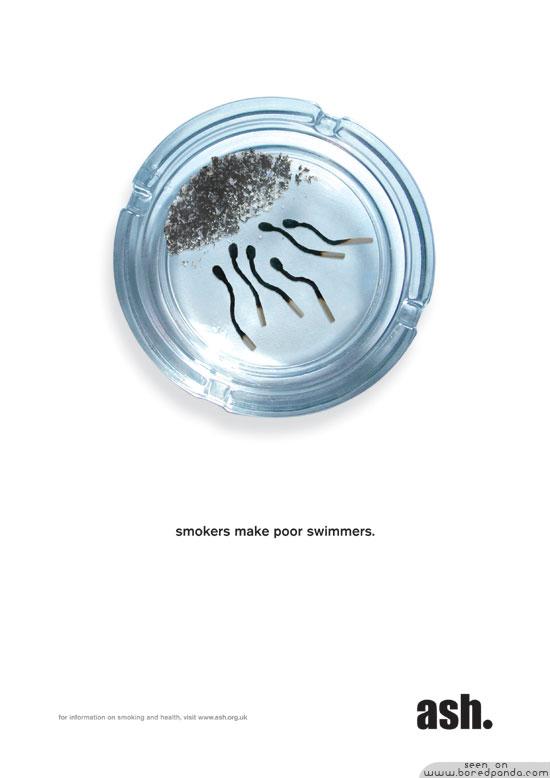 Smēķētājiem slikti peld Autors: Fosilija Labākās pretsmēķēšanas reklāmas