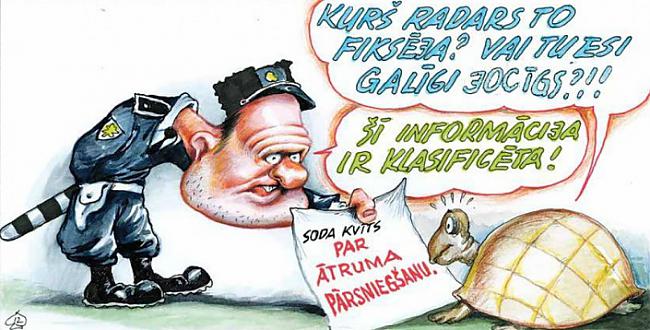 Iet policists pa ielu ierauga... Autors: cezijscs karikatūras šoferiem