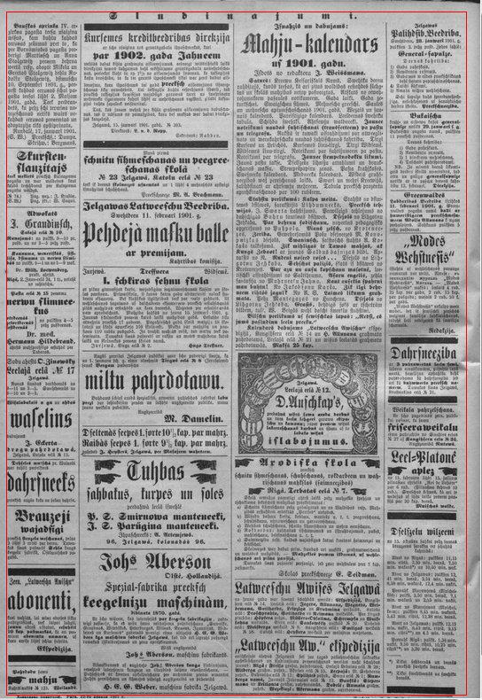 Periodiskais izdevums... Autors: Werkis2 Reklāma pirms 100 gadiem  laikrakstā "Latviešu Avīzes" (1822-1915).