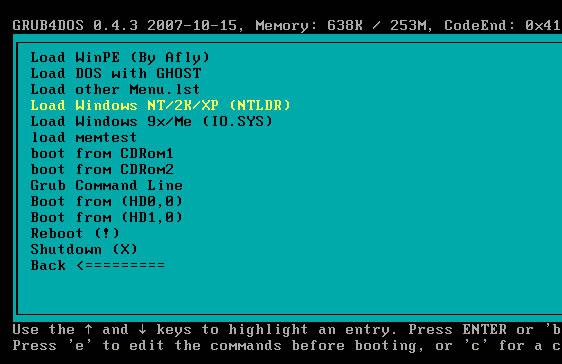 Tad darbu sāk Grub4Dos... Autors: Eiliens Pārnēsājams Windows 7 Tavā USB!
