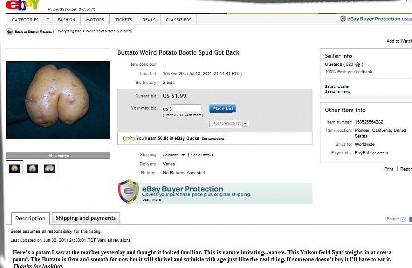 Kartupeļa dibensnbspVienmēr... Autors: ORGAZMO Ebay pērlītes!!
