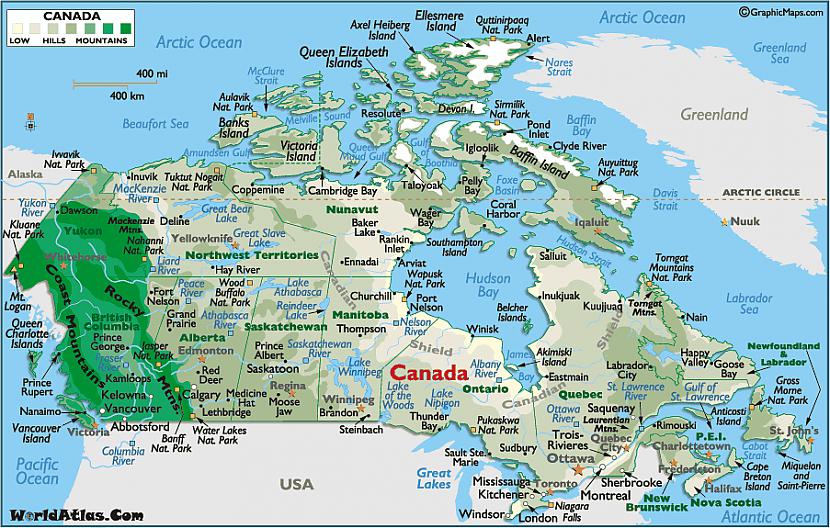 Kanādā ir 6 laika zonas Autors: Ms Helious Faktiņi par Kanādu