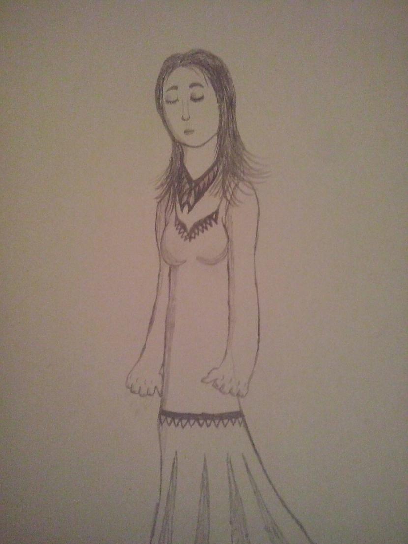 Tagad jau meitenes ķermenis ir... Autors: Fosilija Kā tapa mans melnbaltais zīmējums
