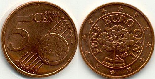 5nbspcentu monētas reversā... Autors: KASHPO24 Austrijas eiro monētas