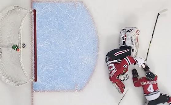 Corey Crawford Desperation Save after Mistake