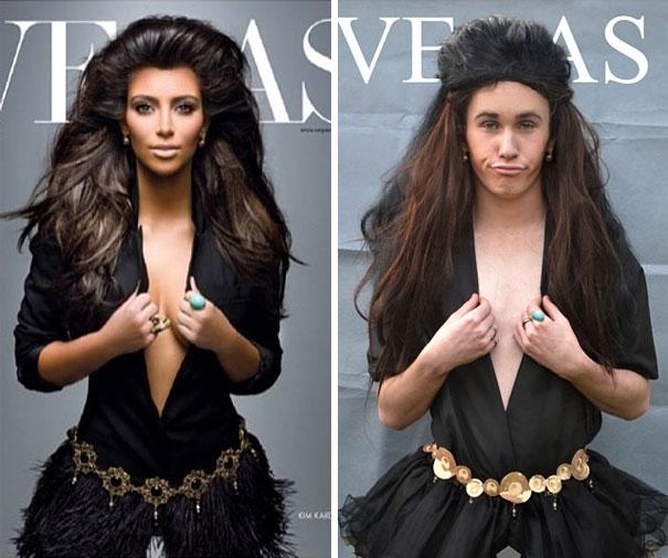 Kim Kardashian Autors: Trakais Jēgers 17 gadīgs jaunietis imitē slavenības