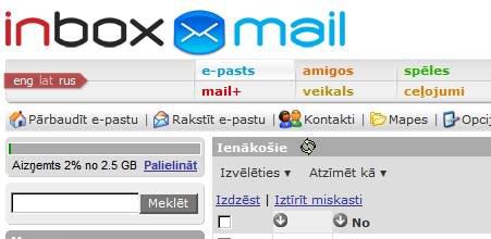 Inbox servisā bezmaksas... Autors: OzerskisD Pieci iemesli, kāpēc Gmail ir labāks nekā Inbox.lv.