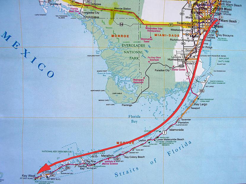 Key West pilsētu ar Maiami... Autors: Fosilija 20 fakti par floridu.3 daļa