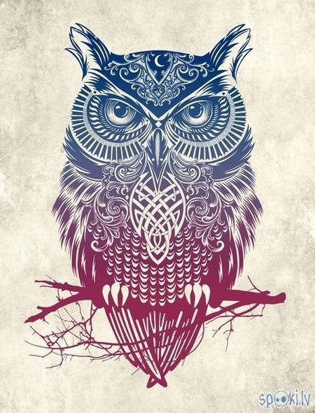 Tribal Owl Wallpaper by... Autors:  Kaķītis  Daži foni! ♥