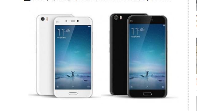 Xiaomi Mi 5 viedtālrunis tiks prezentēts 20. janvārī.