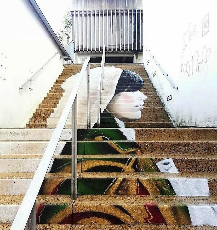 Morlaix Francija Autors: BlackBetty88 Izdaiļotas kāpnes. Ielu māksla.