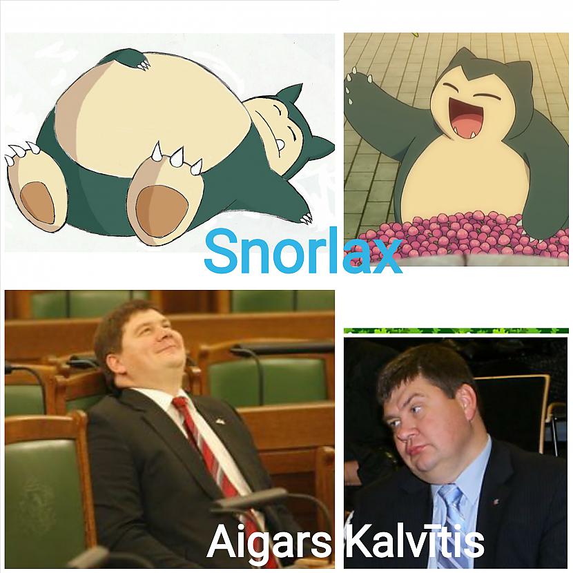 Snorlax ir guļošais Pokemons... Autors: ghost07 Pokemoni vs Latvijas politiķi (salīdzinājums)
