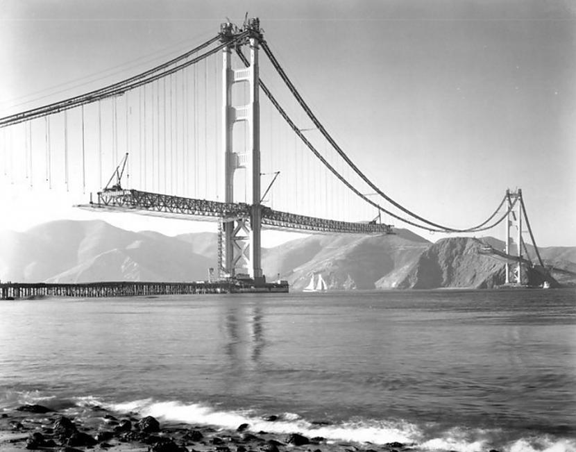 Zelta vārtu tilts 1936g... Autors: Lestets Pasaules ikoniskās būves pirms to pabeigšanas