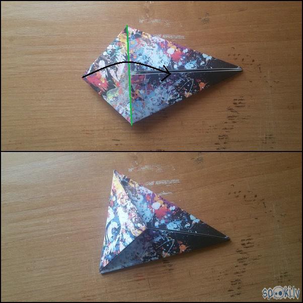 Pa zaļo līniju noloki stūrīti... Autors: Zviedriete How to: origami dzērvīte