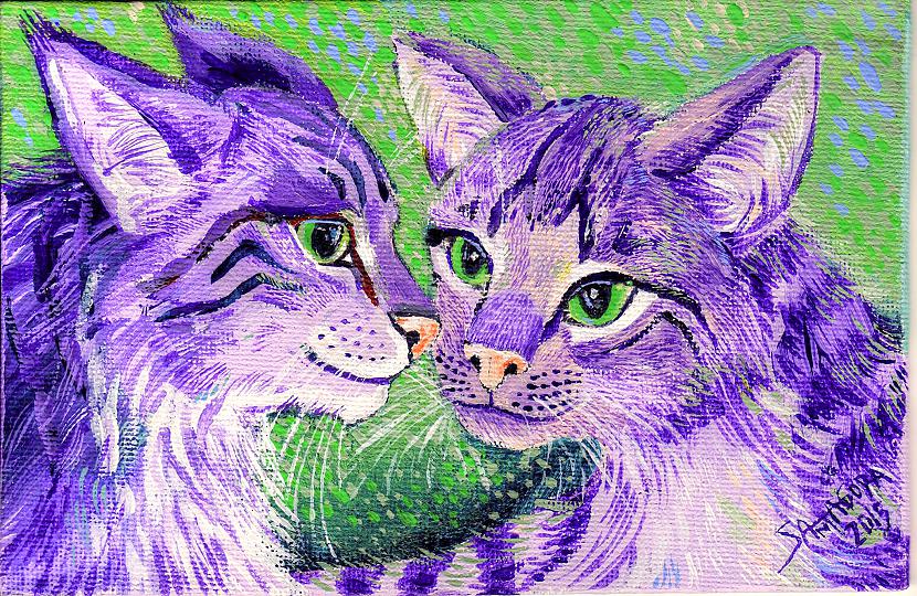Gleznojums ar diviem violetiem... Autors: anonymo Santagora - mani darbi 5. daļa