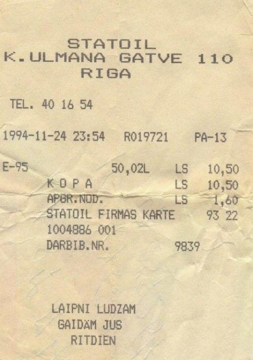1994 gada nogalē degvielas... Autors: Senpaiiii Pāris bildes, kurās redzamas cenas Latvijā pirms 15-25 gadiem
