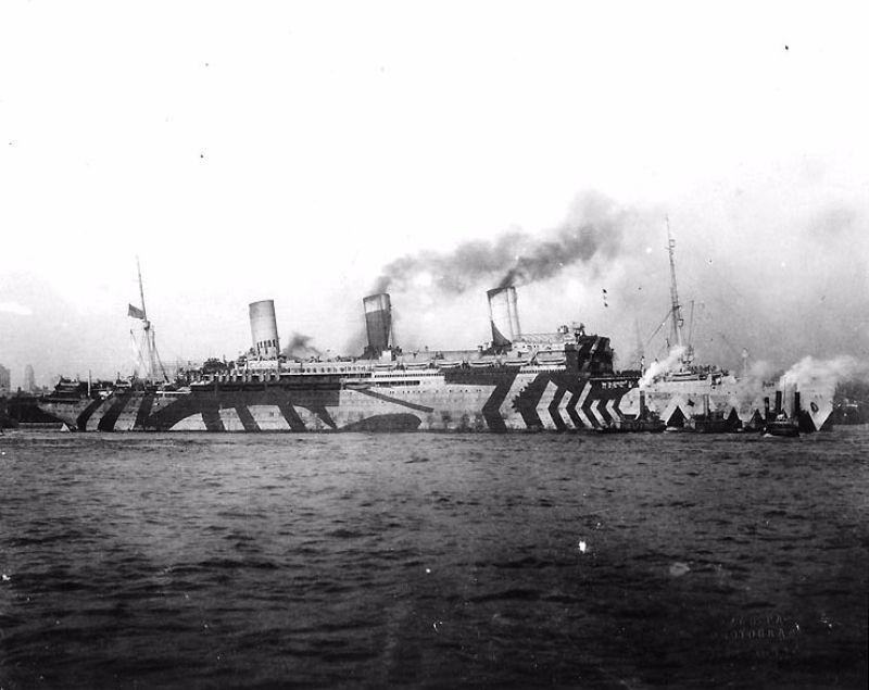 ASV Leviathan 8 jūlijsnbsp1918 Autors: Lestets Kuģu kamuflāža 1. un 2. pasaules karā
