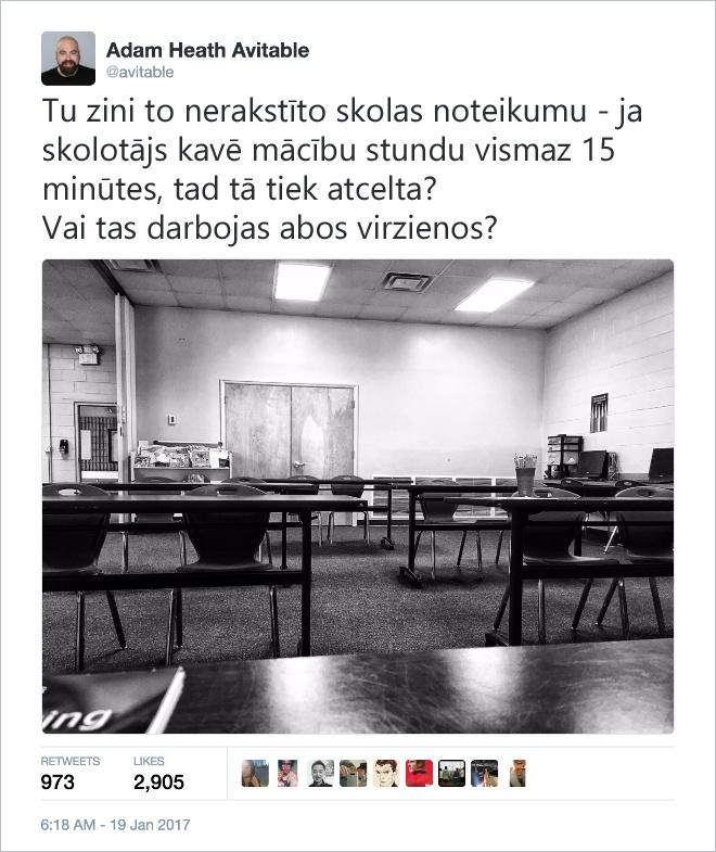  Autors: matilde Pasniedzējs publiski sūdzas par to, ka viņa skolēni nav atnākuši uz skolu
