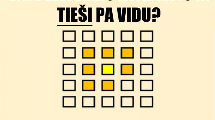 Jauns tests Tavām acīm, vai vari atrast kvadrātu, kurš atrodas tieši pa vidu?