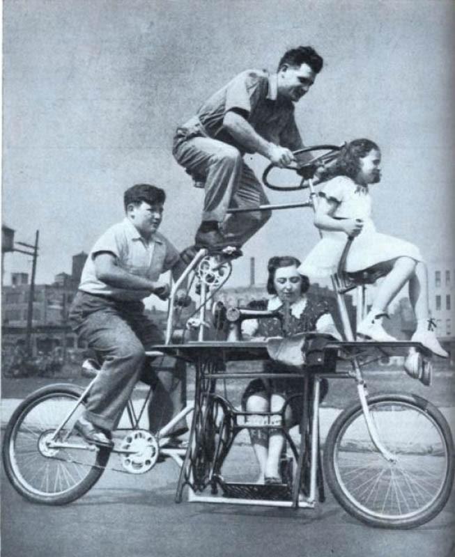 Ģimenes velosipēds ar iebūvētu... Autors: Bauskas Motormuzejs Neparasti pirmskara izgudrojumi!