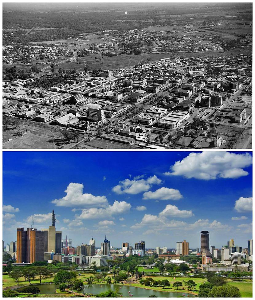 Nairobi Kenija 1960g un tagad Autors: laimins76 Pilsētu pārvērtības.