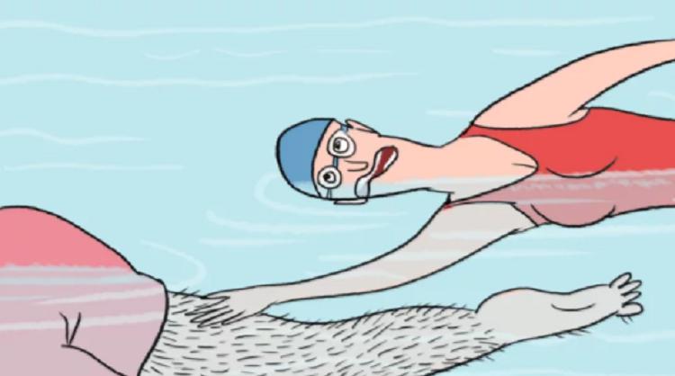 Un sacensība ar vīrieti var... Autors: matilde 9 lietas, ko nākas piedzīvot katrai meitenei, kura aizraujas ar peldēšanu