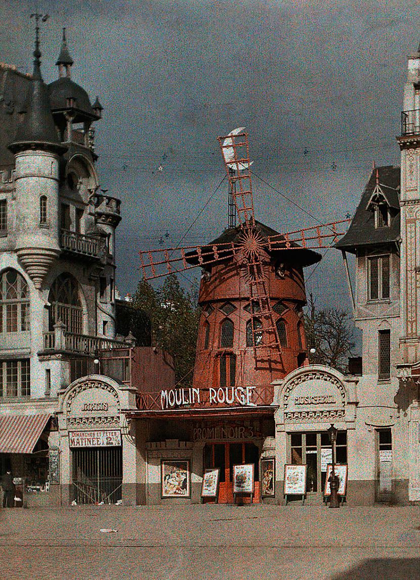 Mulenrūža Parīze 1914 gnbsp Autors: Lestets Senākās krāsainās fotogrāfijas un pasaule tajās pirms 100 gadiem