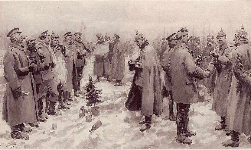 Kad saulenbspausa ziemassvētku... Autors: Spridzeklītis 1. pasaules kara "Ziemassvētku pamiers"