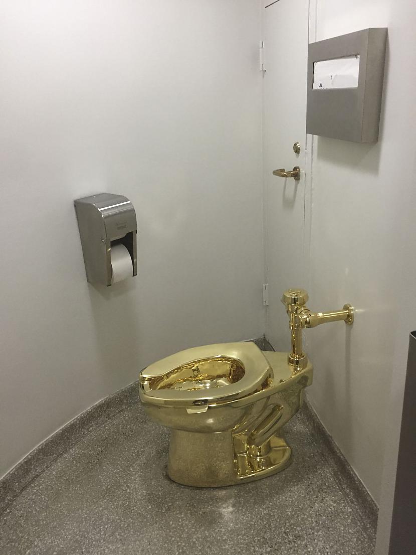Te arī tas ir  zelta tualetes... Autors: pyrathe Trampam gleznas vietā piedāvā tualetes podu