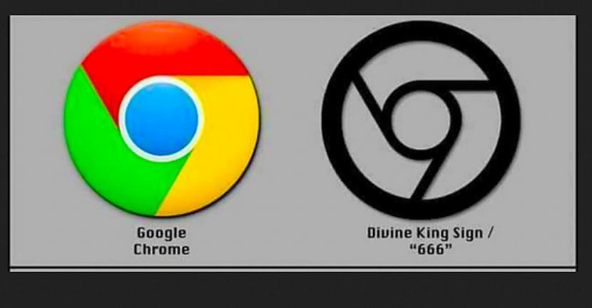 Google Chrome un dieviscaronķā... Autors: Lestets Ezotēriskie simboli lielāko kompāniju emblēmās