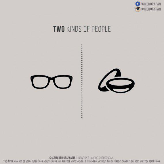 Brilles vai kontaktlēcas Autors: Charged 27 gadījumi, kuros "Pasaulē ir divu tipu cilvēki"