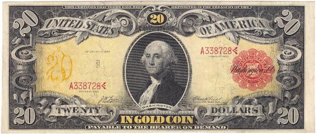 1905 g 20 zelta sertifikāts Autors: Lestets Kā ir mainījušies "zaļie" dolāri laika gaitā?